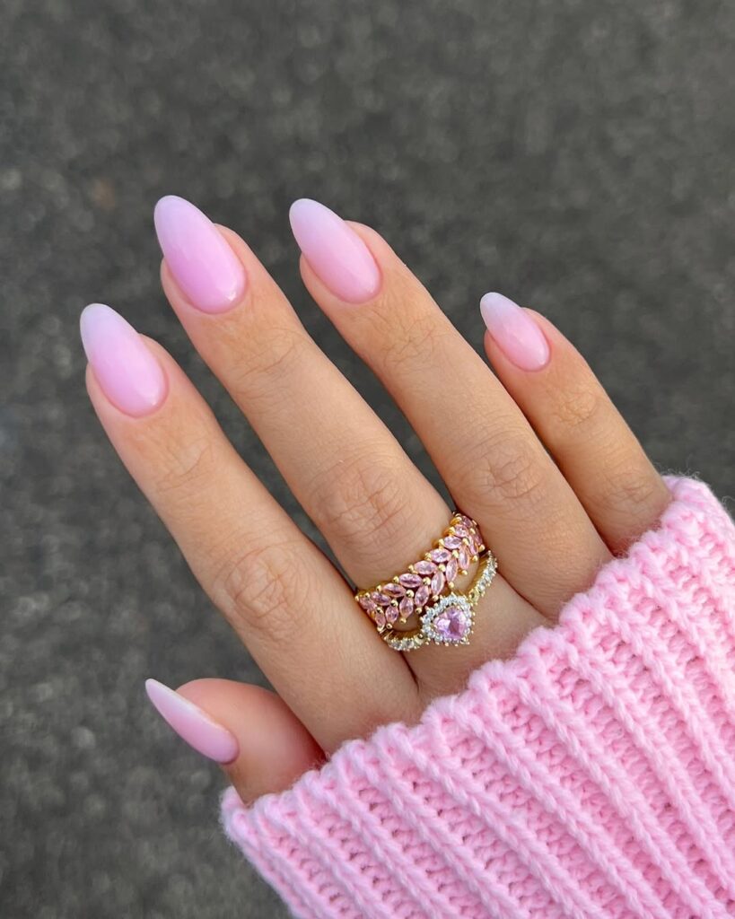 Transparent Pink Nails