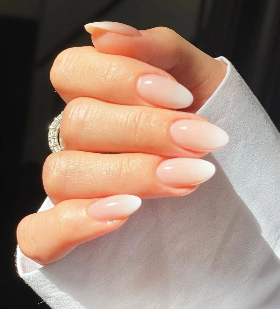Milky Almond Babyboomer Nails