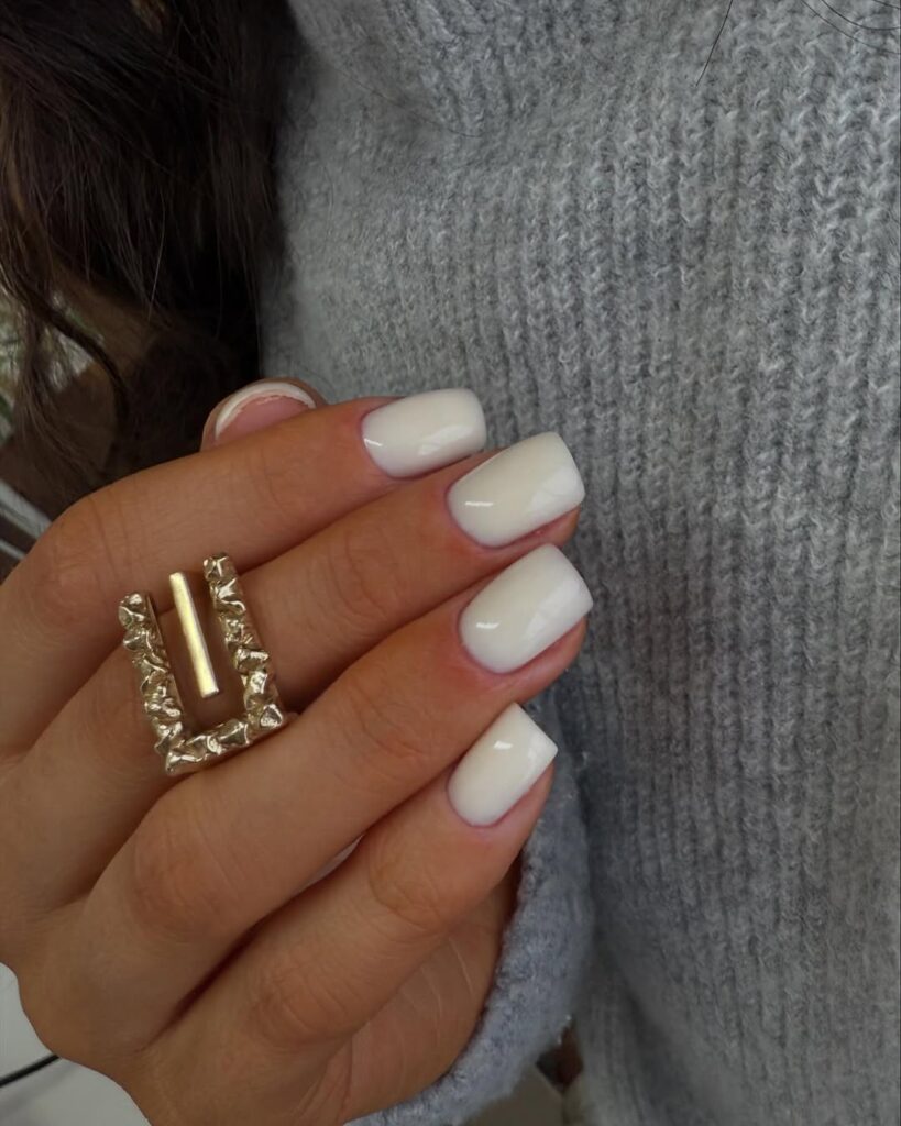 Soft White Fade Nails