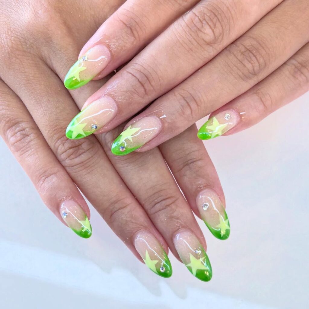 Neon Green Statement Nails