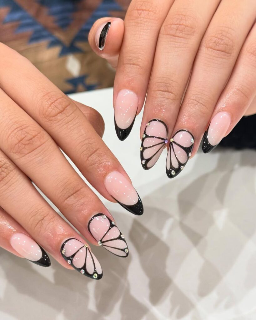 Butterfly Accent Nails