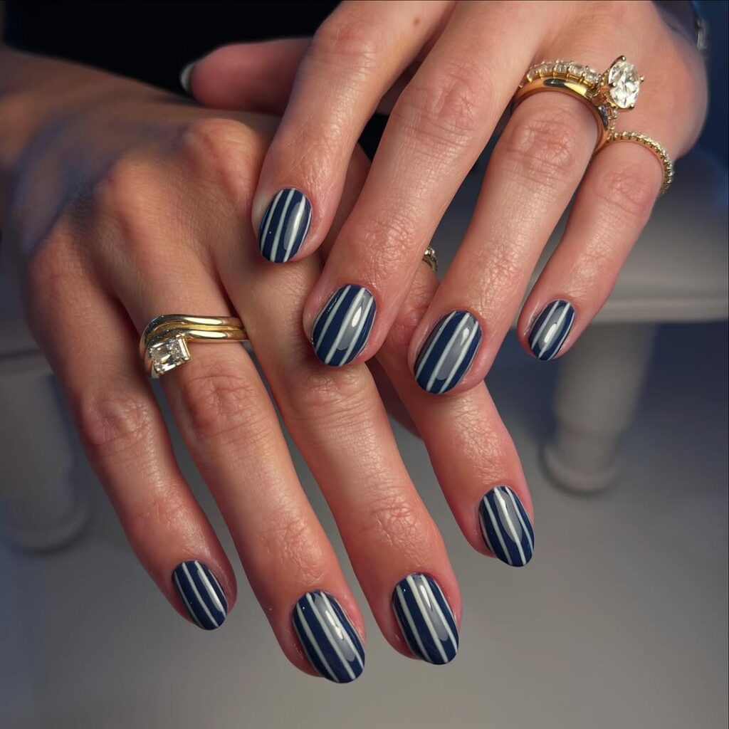 Striped Square Nails