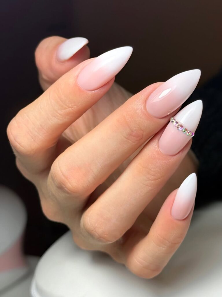 Long Stiletto Babyboomer Nails