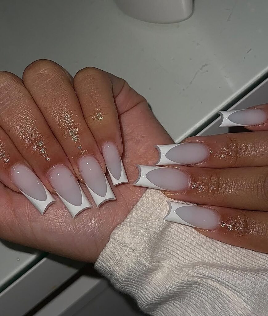 Matte Gray Square Nails