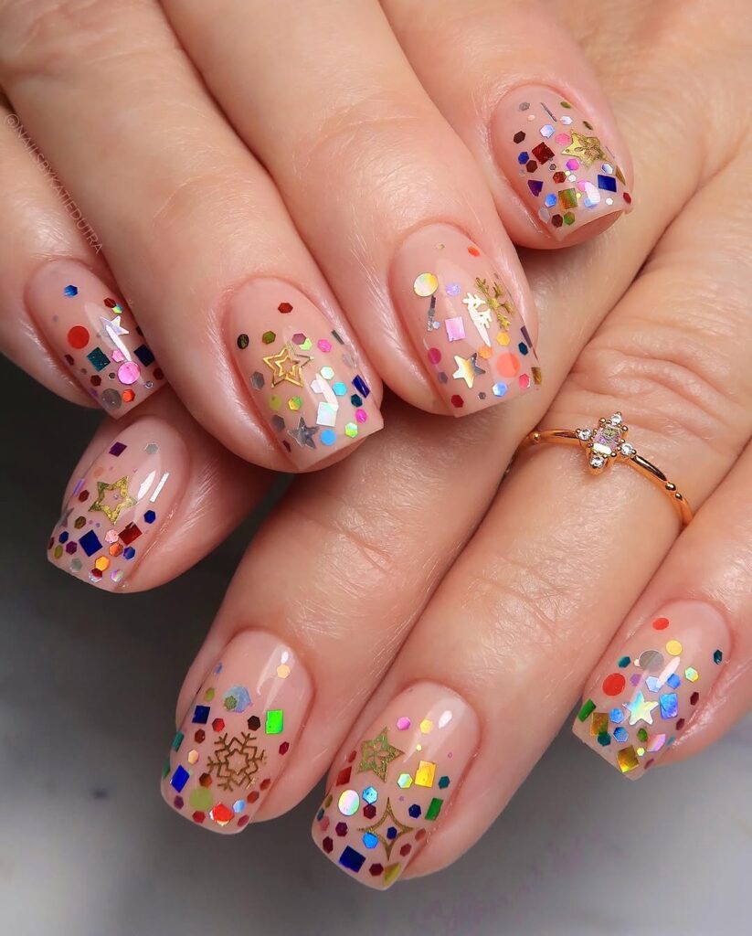 Confetti Square Nails