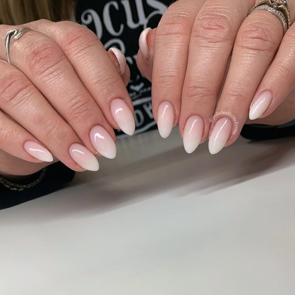 Elegant Bridal Babyboomer Nails
