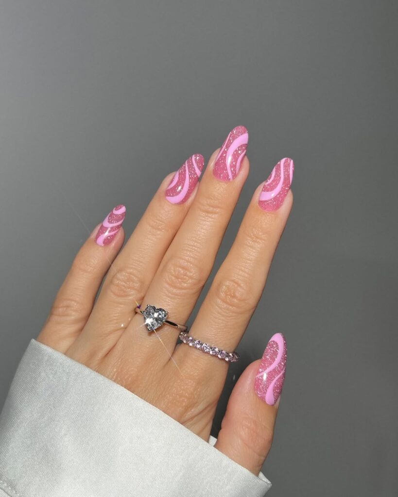 Pink Barbie Gloss Nails