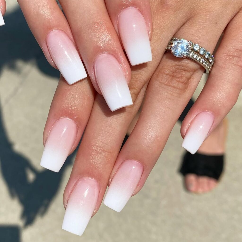 Pastel Ombre Square Nails