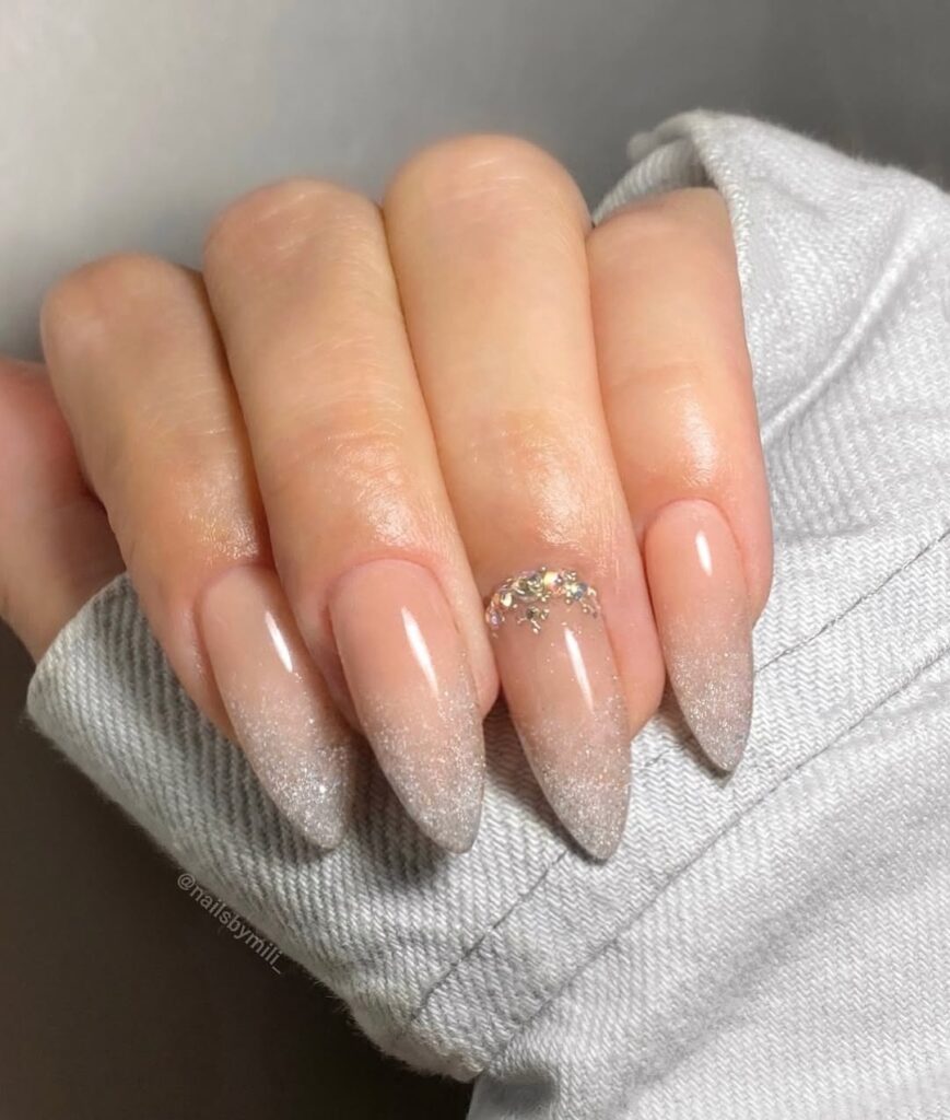 Glitter Babyboomer Nails