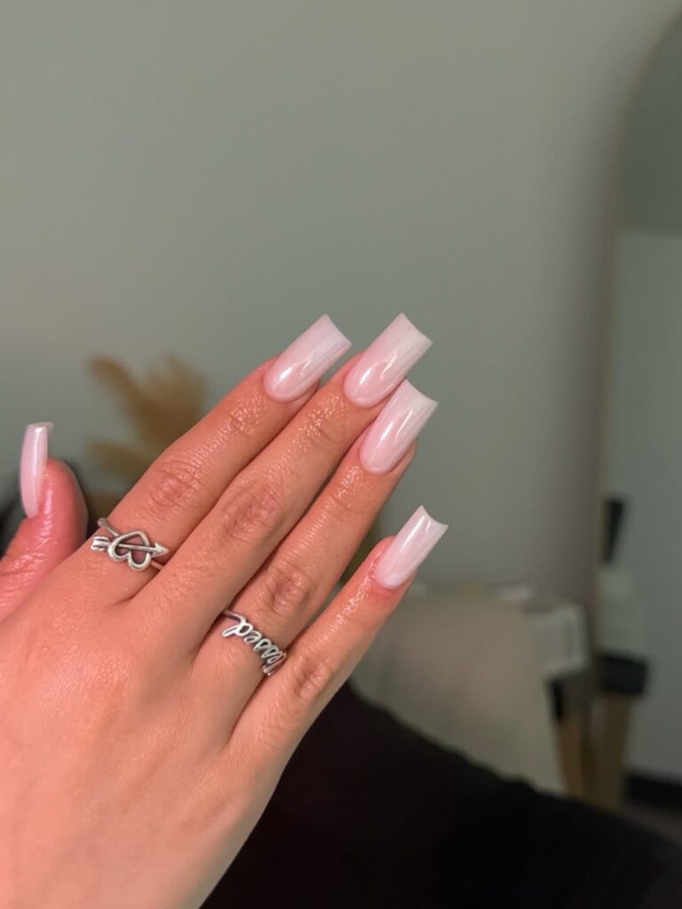 Milky White Clean Nails