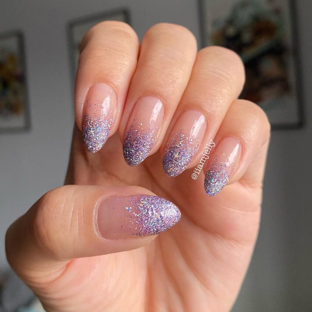 Glitter Gradient Square Nails