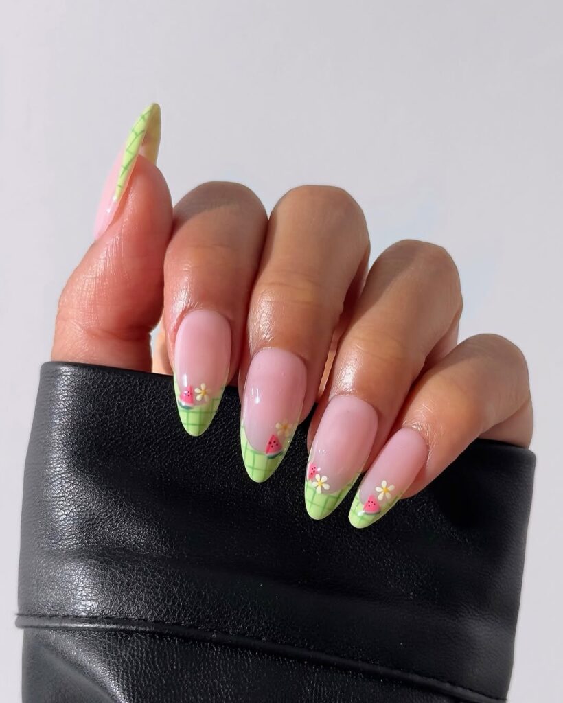 Watermelon Slice Nails