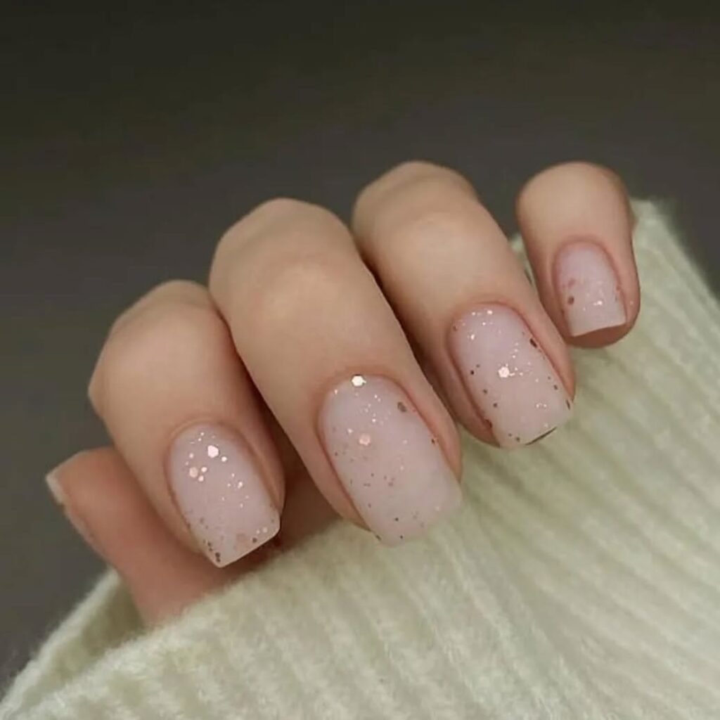  Short Matte Nude Nails