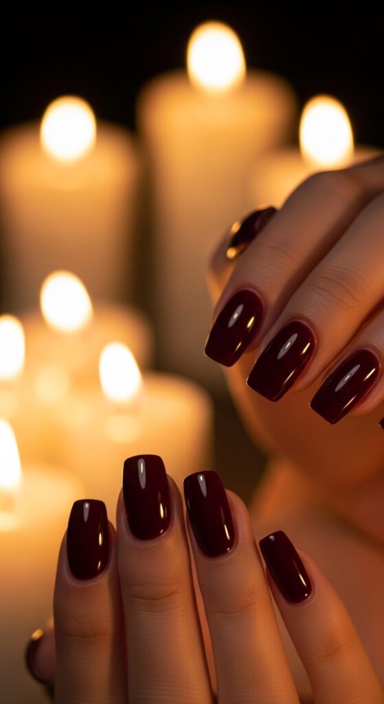 Burgundy Wine Elegance Nails