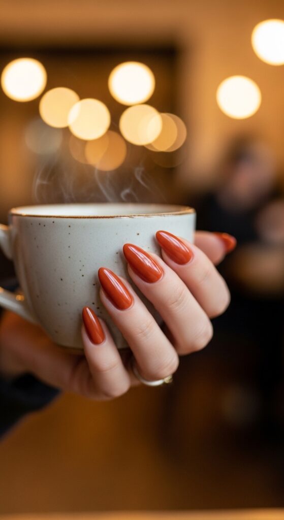Burnt Orange Glow Nails