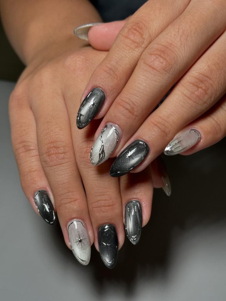 Chrome Almond Nails
