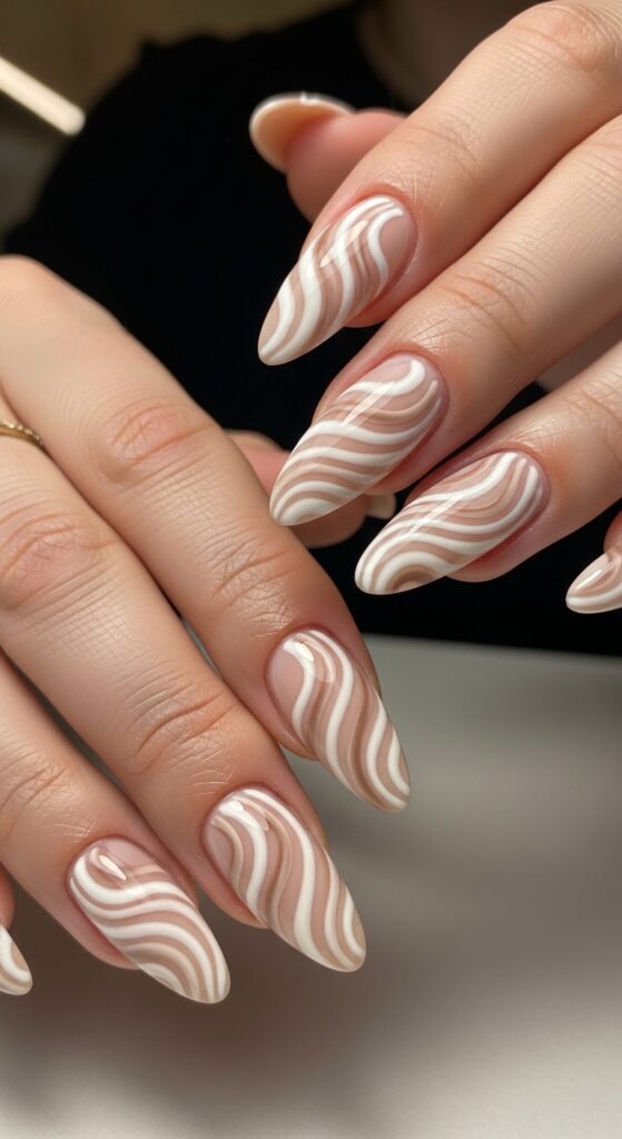 Creamy Swirl Nails