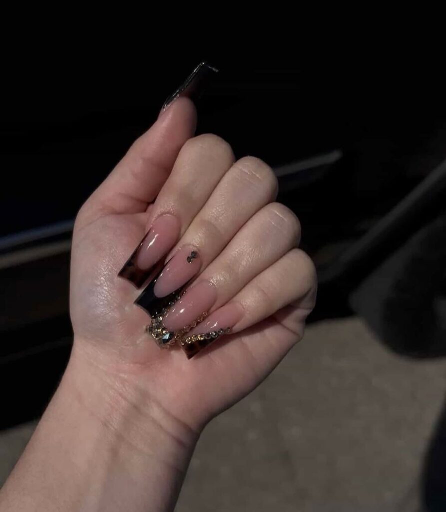 Matte Black Square Nails