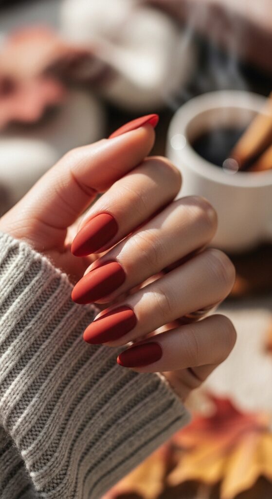 Rust Red Short Nails
