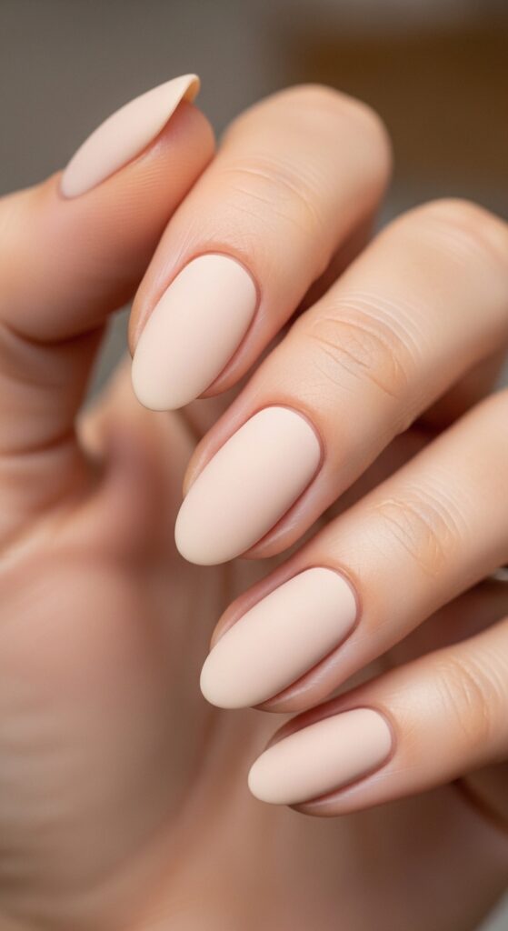 Soft Beige Minimal Nails