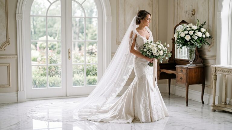 Mermaid Wedding Dress With Veil